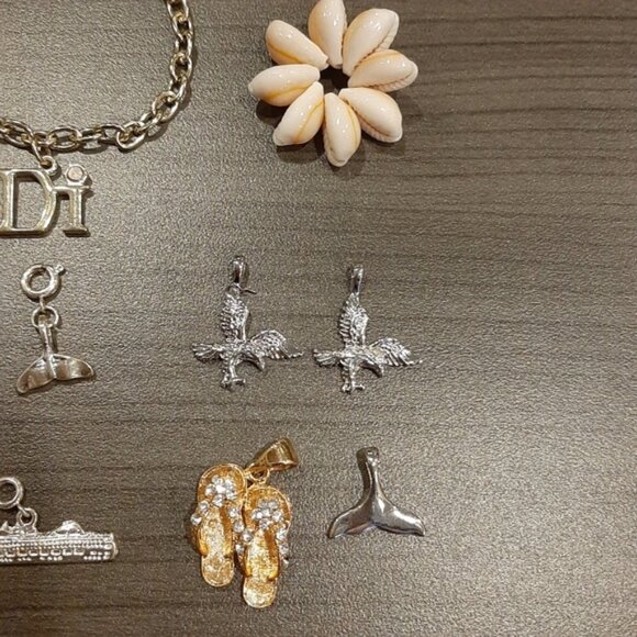 16Pc Lot Of Jewelry Beach Nautical Charm Bracelet Pendant Connectors Gold Silver - Picture 7 of 12